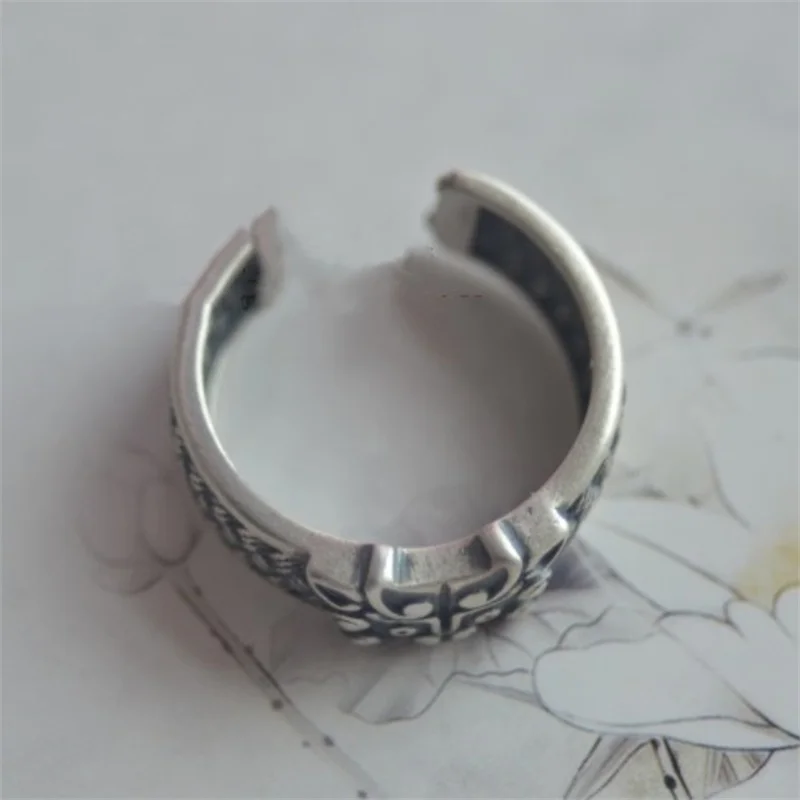 Vintage Divine Beast Pixiu Ring Male Opening Index Finger Accessories Trendy Carving Animal Pattern Men Ring Jewelry Boyfriend