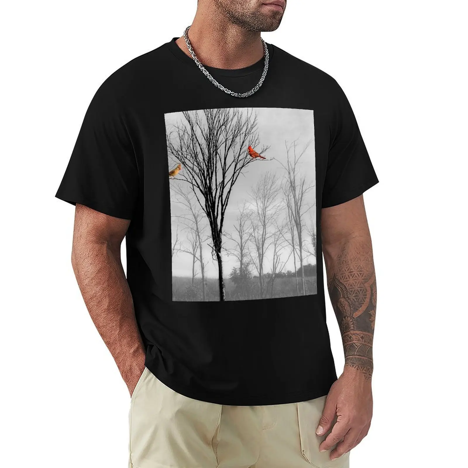 

Red Birds Cardinal Tree A112 T-Shirt Lightweight Cooling Short Sleeve Tee