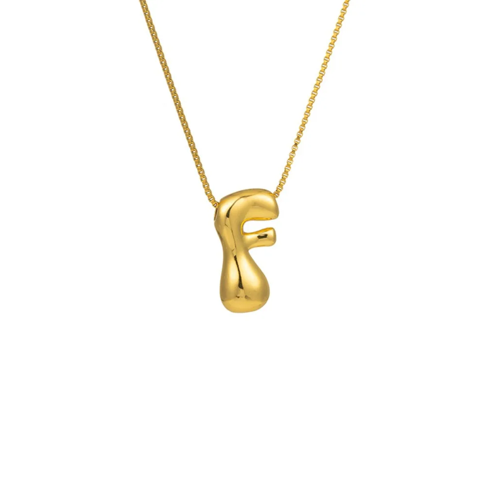 Fashion Gold Color Letter Pendant Necklace Alphabet Titanium Steel Women Choker Hip Pop Jewelry A-Z Letter Clavicle Chain Women