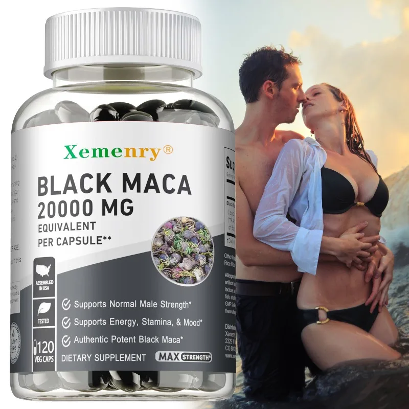 Black Maca Capsules - Supports Brain Function, Promotes Muscle Growth & Recovery,Super Absorption, Improve Vitality