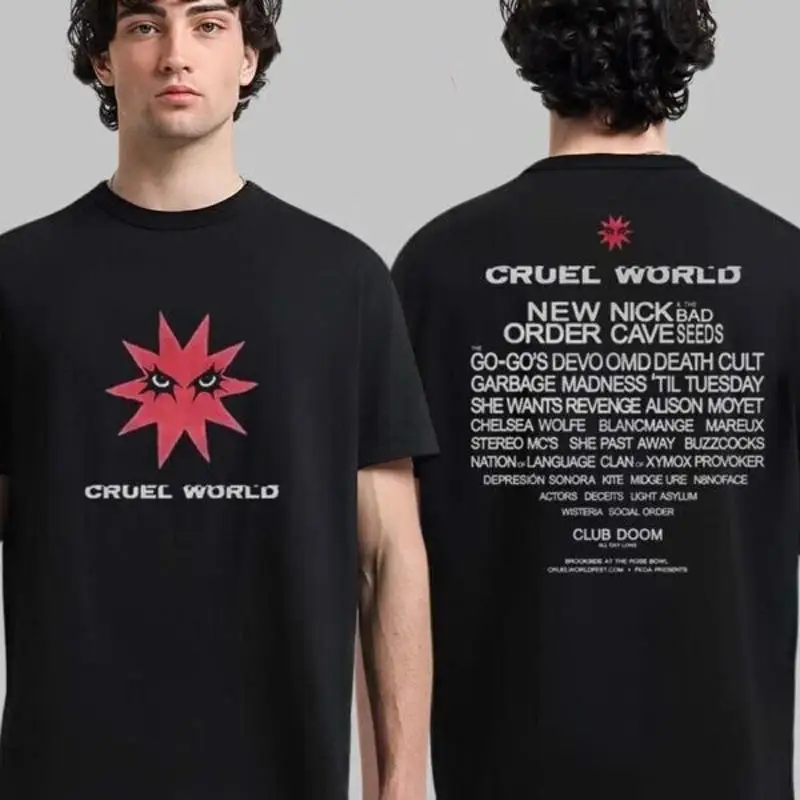 

RARE! Cruel World Festival 2025 Rage Lineup Two Sided Unisex T-Shirt Fans Gift
