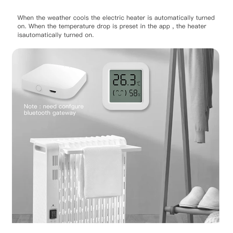 

Tuya Temperature Humidity Sensor Fridge Sensor Mini LCD Digital Display bluetooth-compatible Thermometer Hygrometer