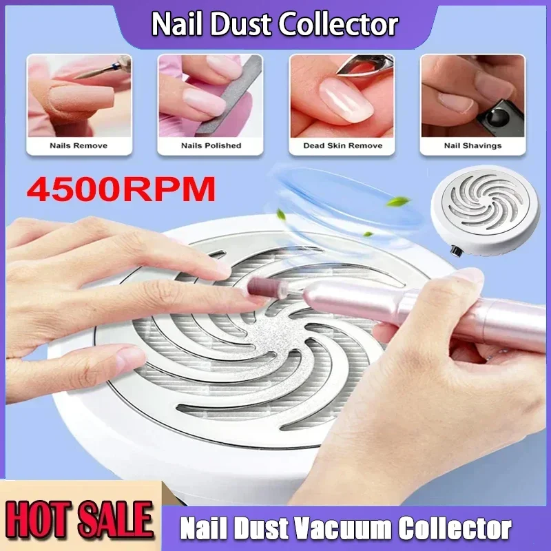 

Super Nail Dust Suction Collector Powerful Nails Dust Extractor Nail Art Manicure Fan Vacuum Cleaner And Filter 45000 RPM