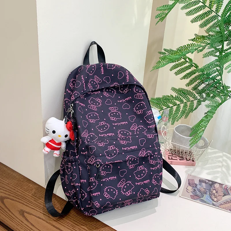 Ins style Hello Kittys new large capacity cute girl backpack card exquisite printing burden reducing fashion cute girl backpack