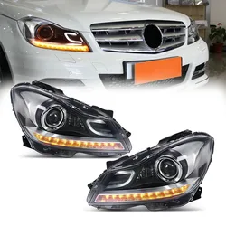 Car Styling Headlight For Benz C Class W204 2011-2014 LED C180 C200 C260 DRL Dynamic Turn Signal Front Lights Xenon Projector