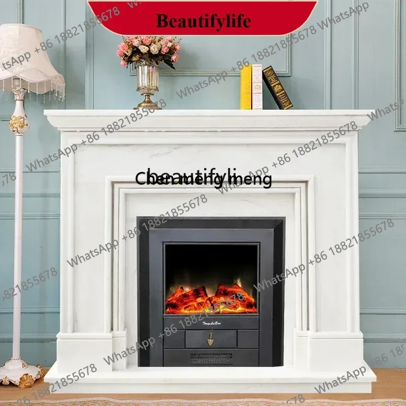 Z183 03 Marble fireplace French light luxury simple fireplace decorative cabinet living room stone mantel