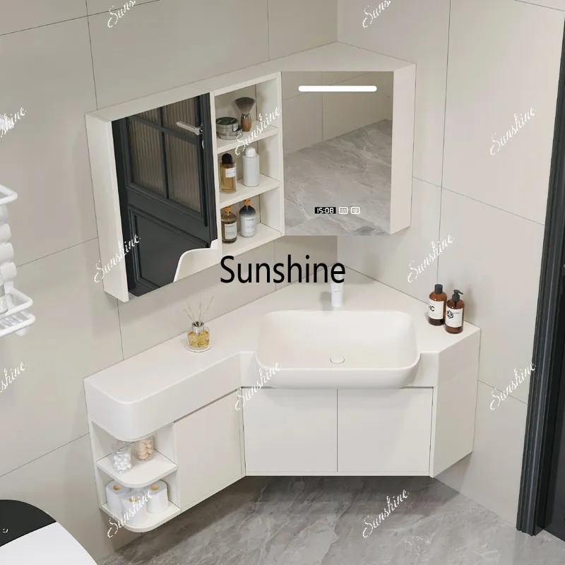 Corner small unit integrated large-belly basin, narrow-edged cut corner washbasin counter, custom-made