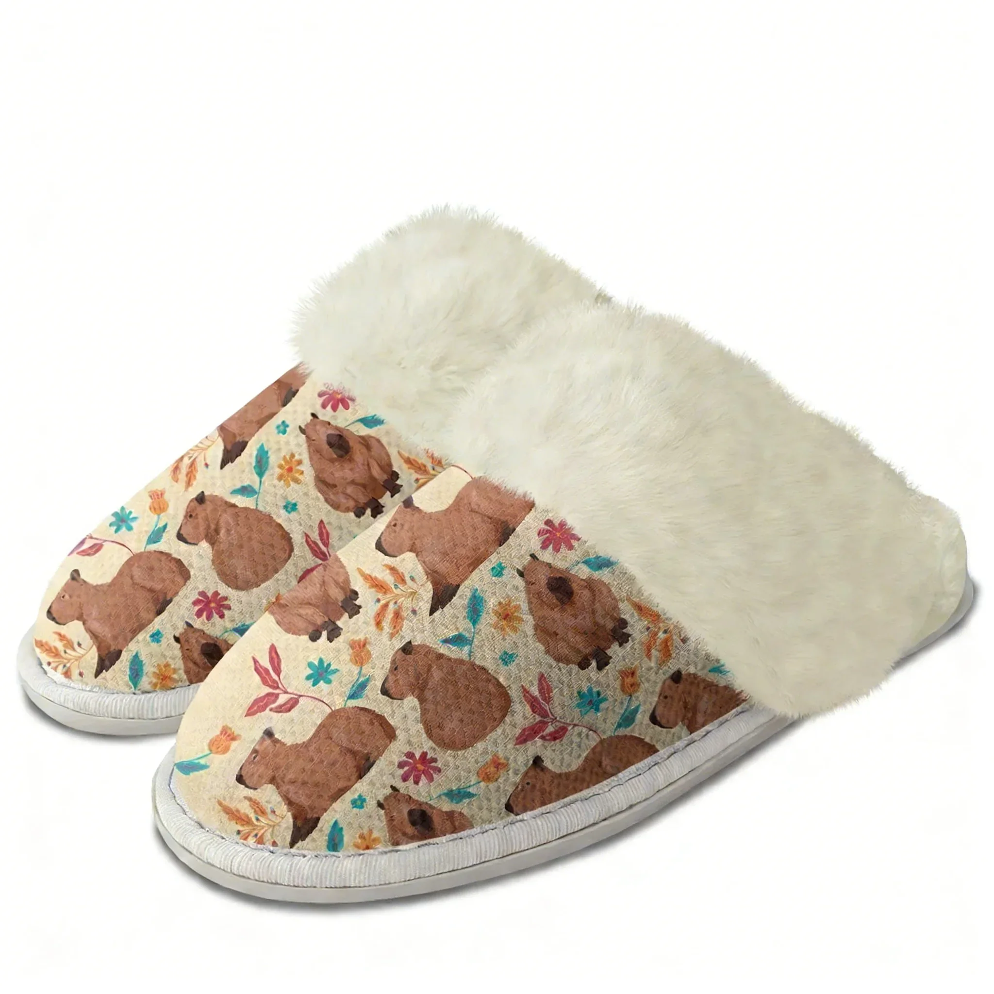 

Capybara Plush Slippers Warm Shoes Mens Womens Home Plush Slipper Cotton Bedroom Cute Cartoon Tailor-made Thermal Light Slippers