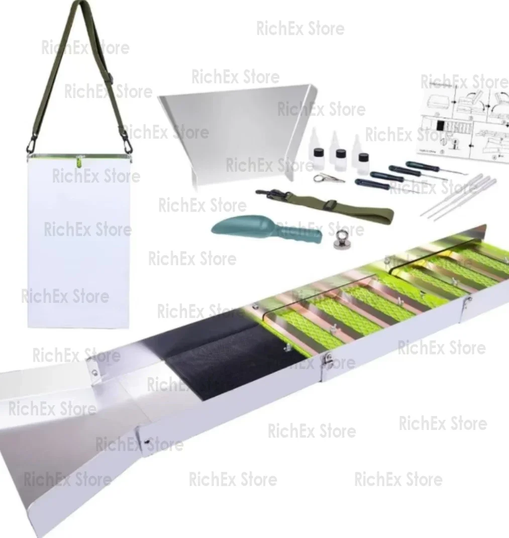 

Folding Gold Sluice Box Aluminum Alloy Portable Gold Mining Chute Panning Prospecting Recovery Tool