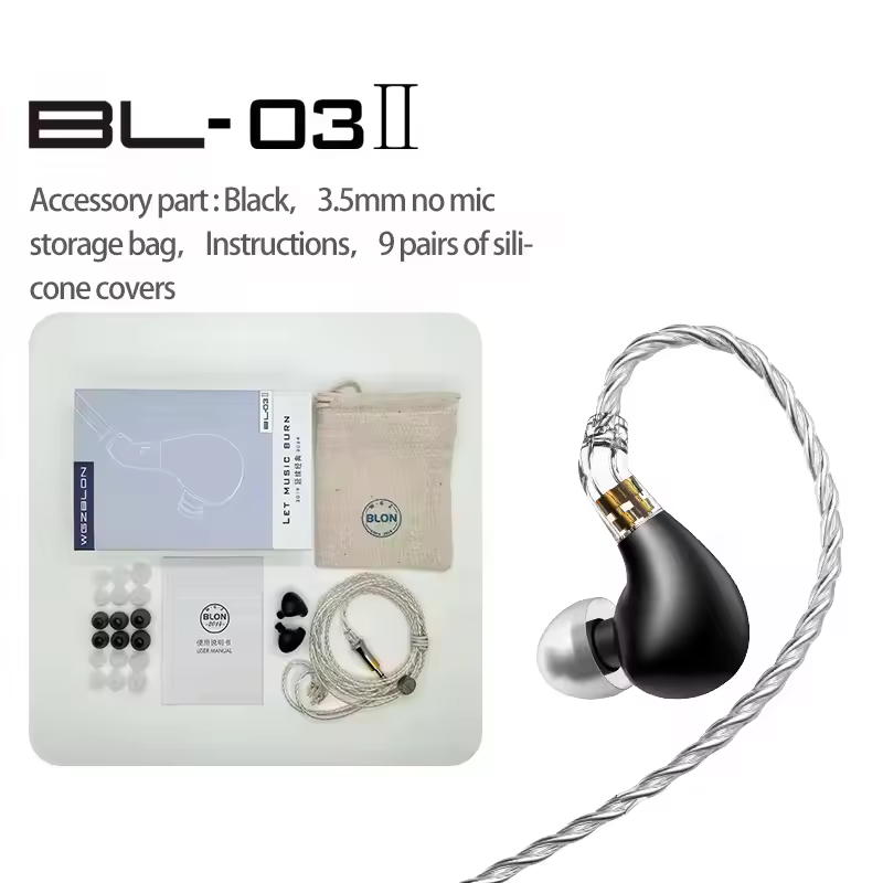 BLON BL03 II 10mm Dual-Chamber Dynamic Driver IEM Hifi Music Earphones with 0.78mm 2-Pin Detachable Cable Compatibility - Image 12