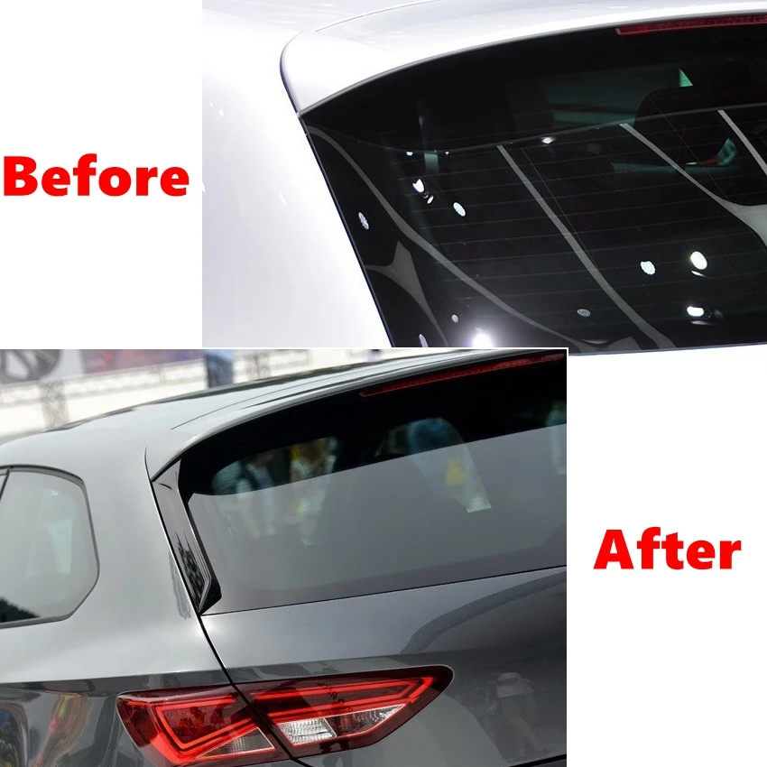 Rear Window Side Spoiler Wing for For Seat Leon 5F FR Mk3 MK3.5 2012-2021 Car-styling Auto Canards Splitter Black/Carbon Fiber