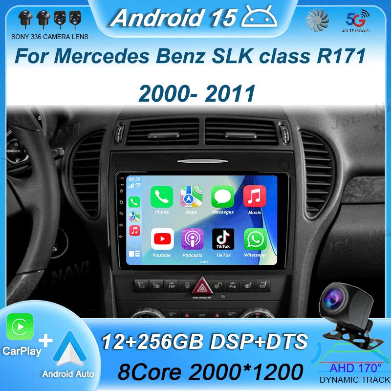 Android 15 Car Radio For Mercedes Benz SLK class R171 SLK200 SLK280 SLK300 2000-2011 GPS Navigation Multimedia Player Stereo DSP