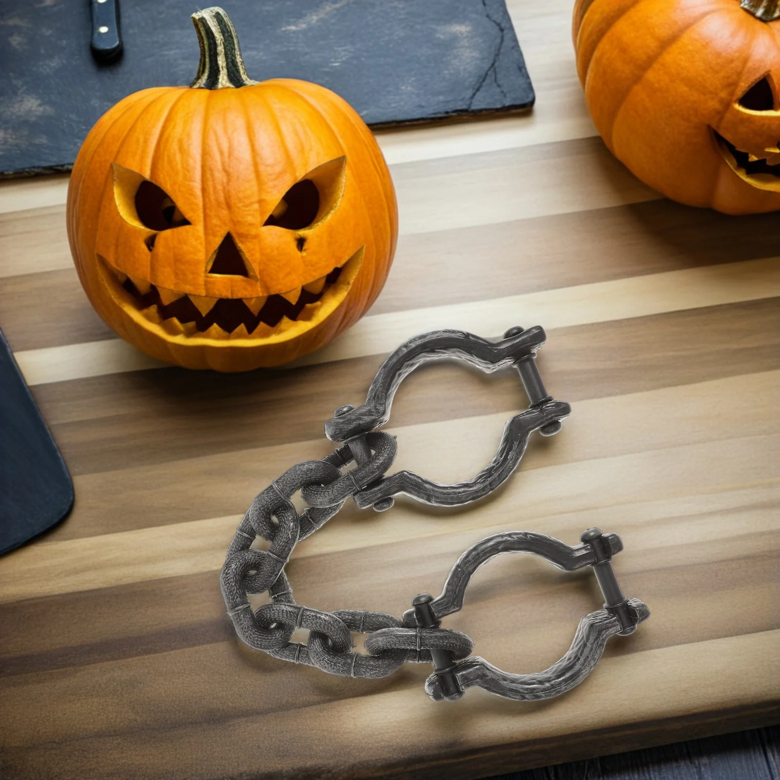 2 قطعة سلاسل زينة الهالوين وصلات سلسلة بلاستيكية خفيفة الوزن للمنزل المسكون زي السجن دعائم تنكرية مزيفة #6