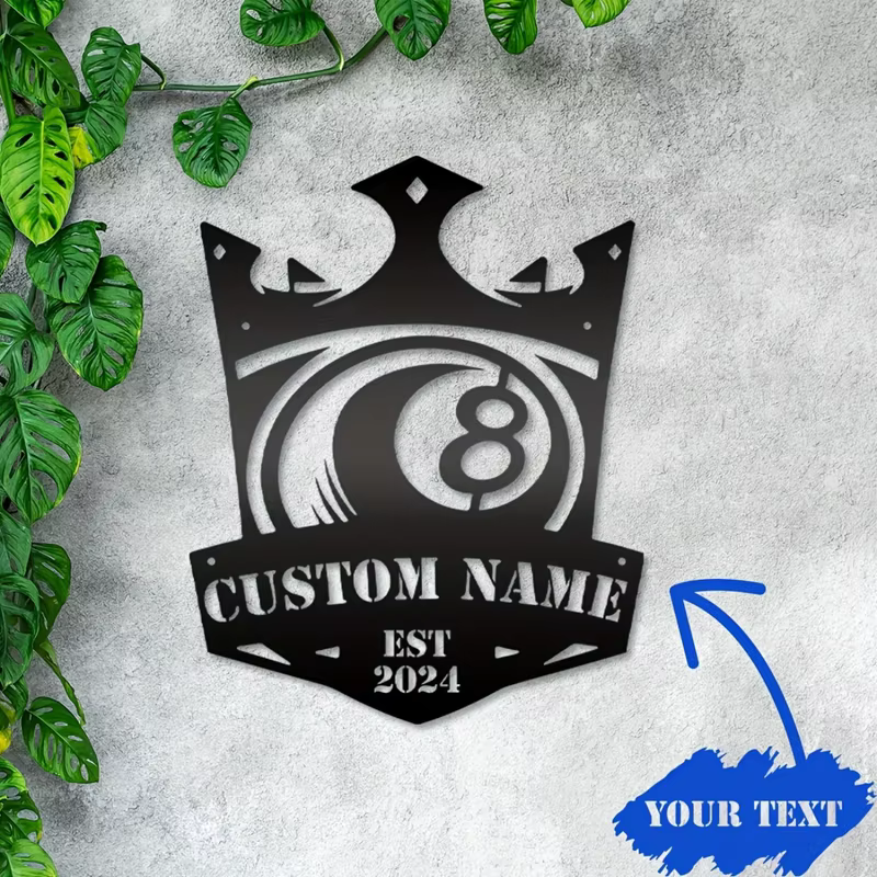 Décoration murale billard métal personnalisable