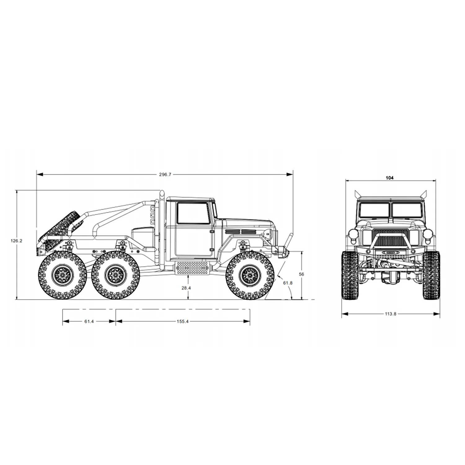 Hobby Plus 1/18 RC Rock Crawler Car 6x6 Painted Assembled Ready to Run Radio Control Electric Off-road Vehicle Model TH24019