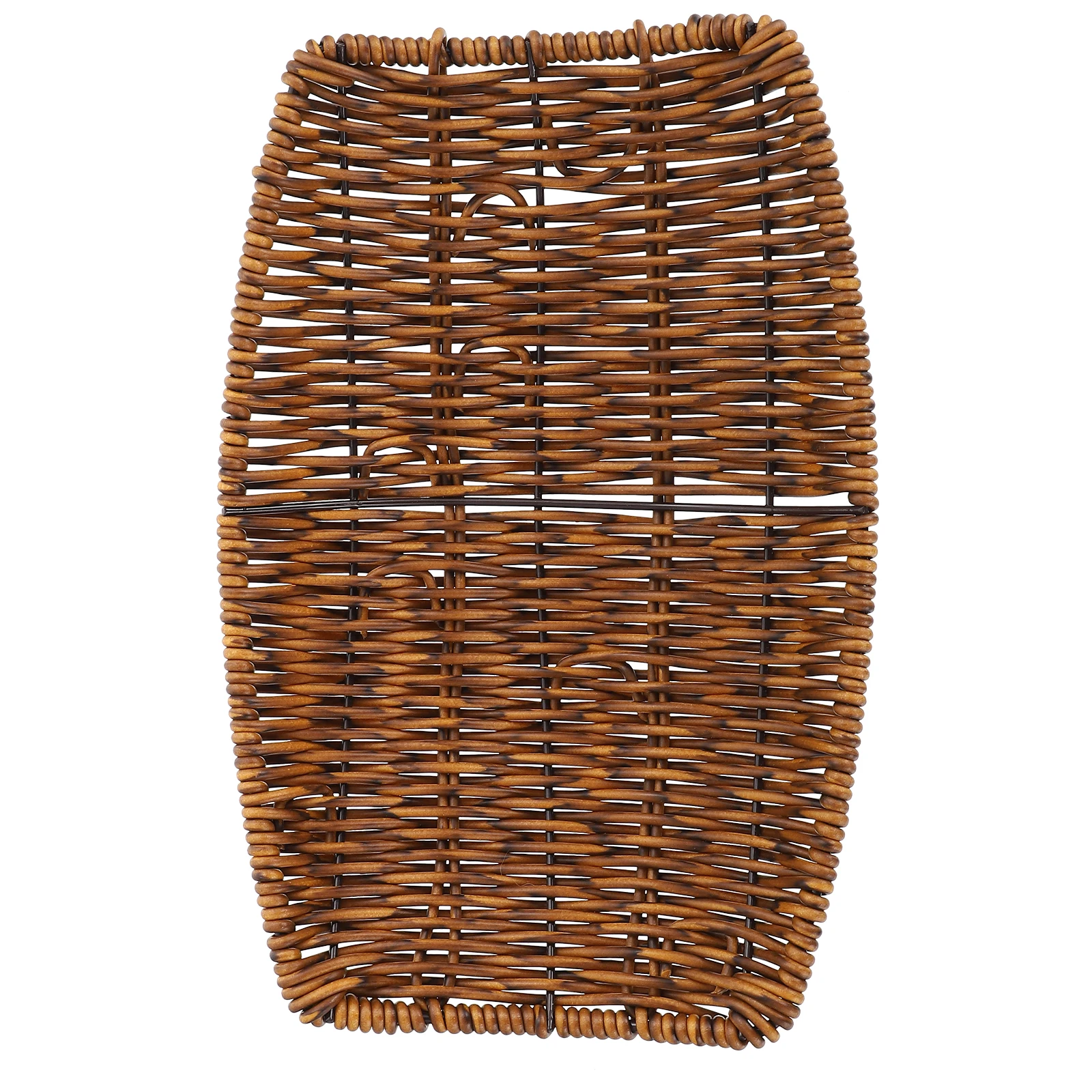 

Imitation Rattan Fruit Basket Plastic Iron Woven Storage Organizer Home Supermarket Kitchen Bar Useful Lightweight