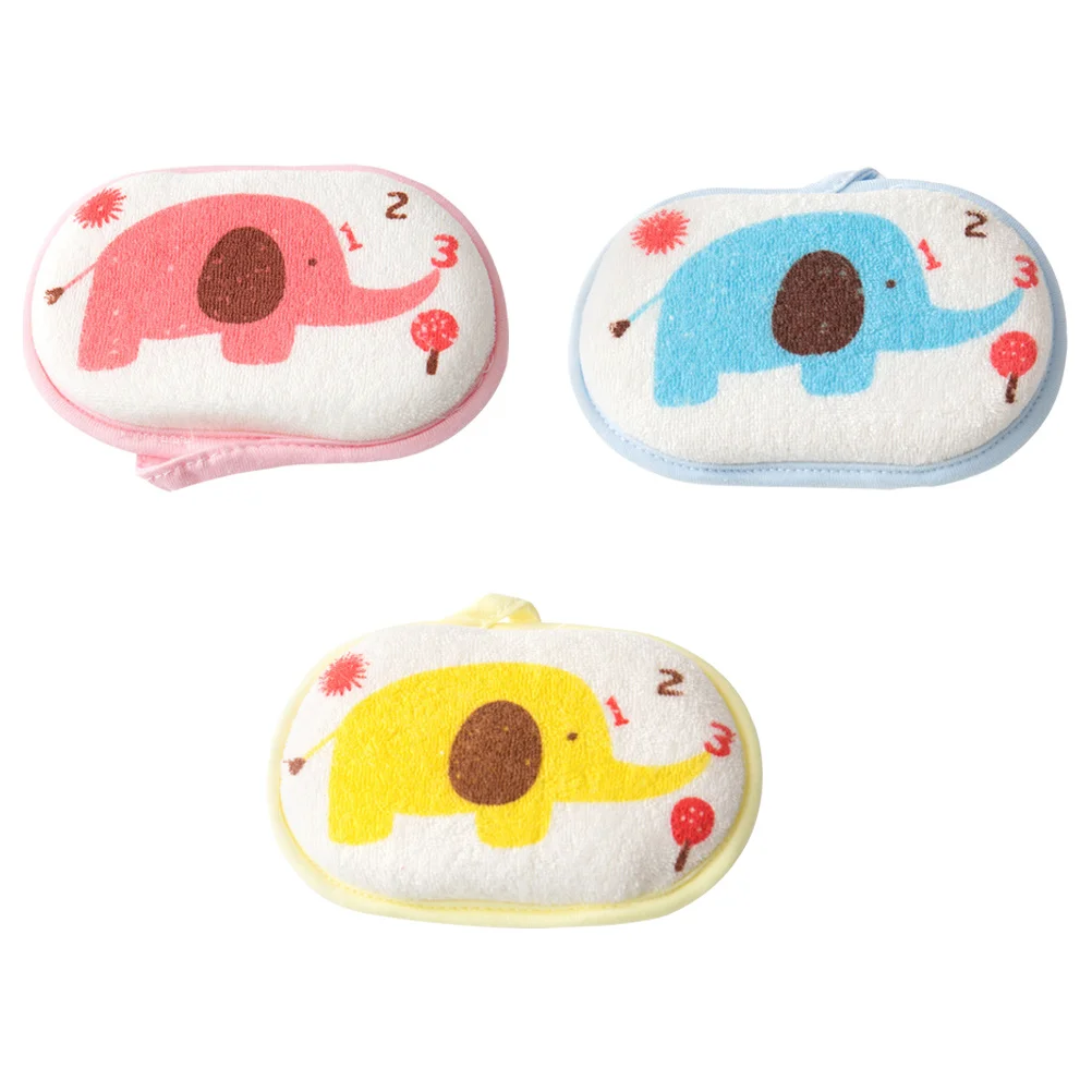 

3Pcs Elephant Pattern Bath Sponge for Baby Kids Soft Cushion Scrubber Sensory Friendly Bath Time Essential Smooth Skin