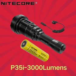 Переключатель NITECORE P35i с дистанционным управлением, перезаряжаемый фонарик LEP, 3000 люмен, батарея 21700 с OLED-дисплеем, тройной фонарь