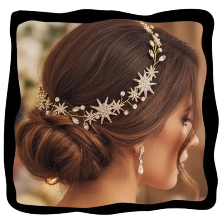 

Star Hair Vine Rhinestone Bride Wedding Headband Bridal Headpieces Crystal Hair Accessories for Women and Girls