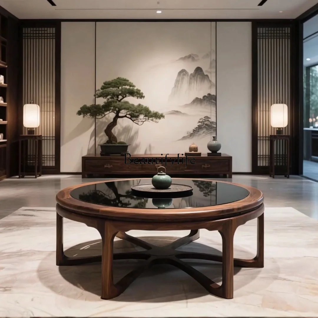 

New Chinese-style North American black walnut coffee table Modern simple small apartment tea table