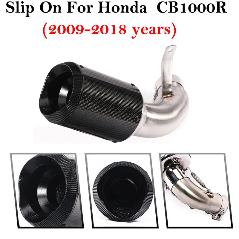 

Slip On For Honda Cb1000R CB 1000R 2009 - 2018 Motorcycle Exhaust Full System Mid Link Carbon Fiber Pipe Modified Escape Muffler