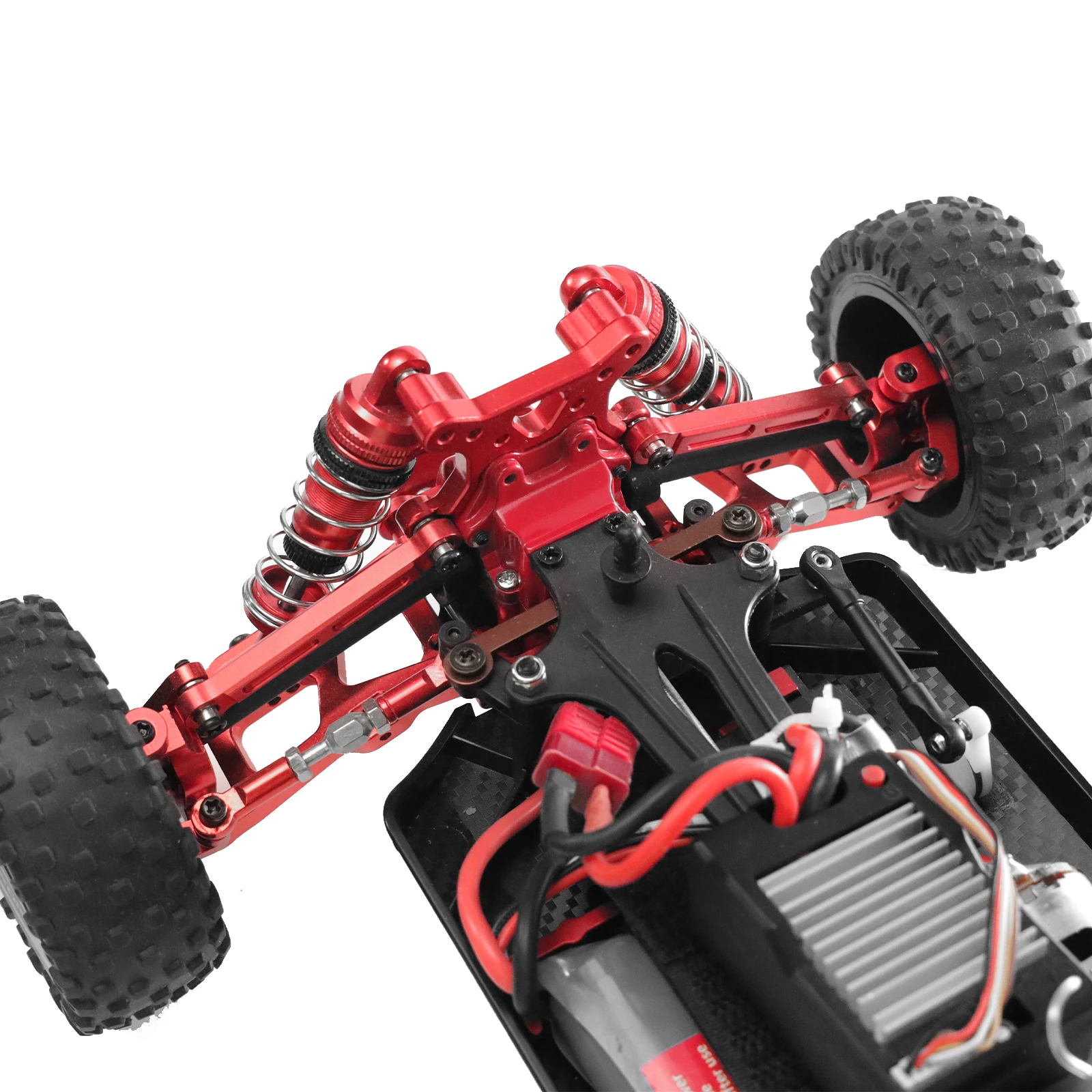Wltoys 144016/144018 RC Car with Metal Support Frame, Swivel Arm, Steering Cup, and Shock Absorption - 8-Piece Accessory Set