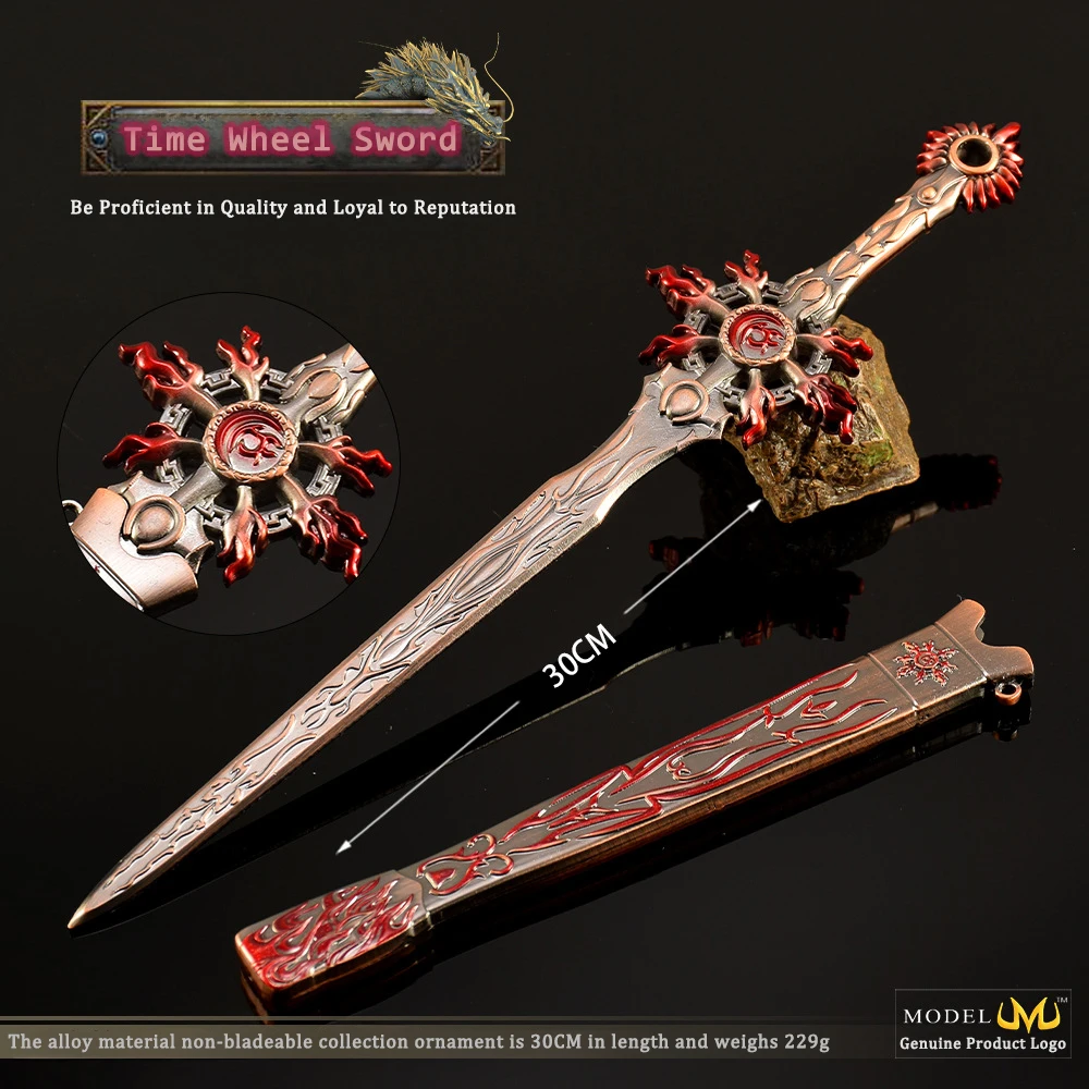 Thunderbolt Puppet Show Anime Weapon Model All-metal Sword Years Wheel Sword 30CMChinese Martial Arts Metal Crafts Boy Toys