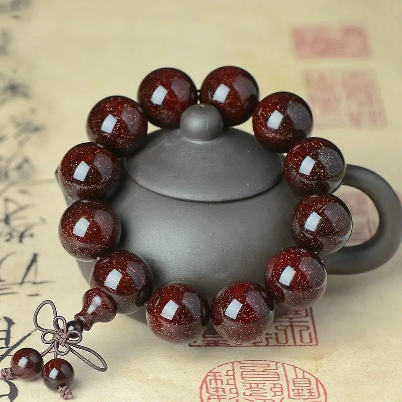 Indian Lobular Rosewood 20 Bracelet Golden Spots Vicissitudes Wrapping Pulp Men and Women