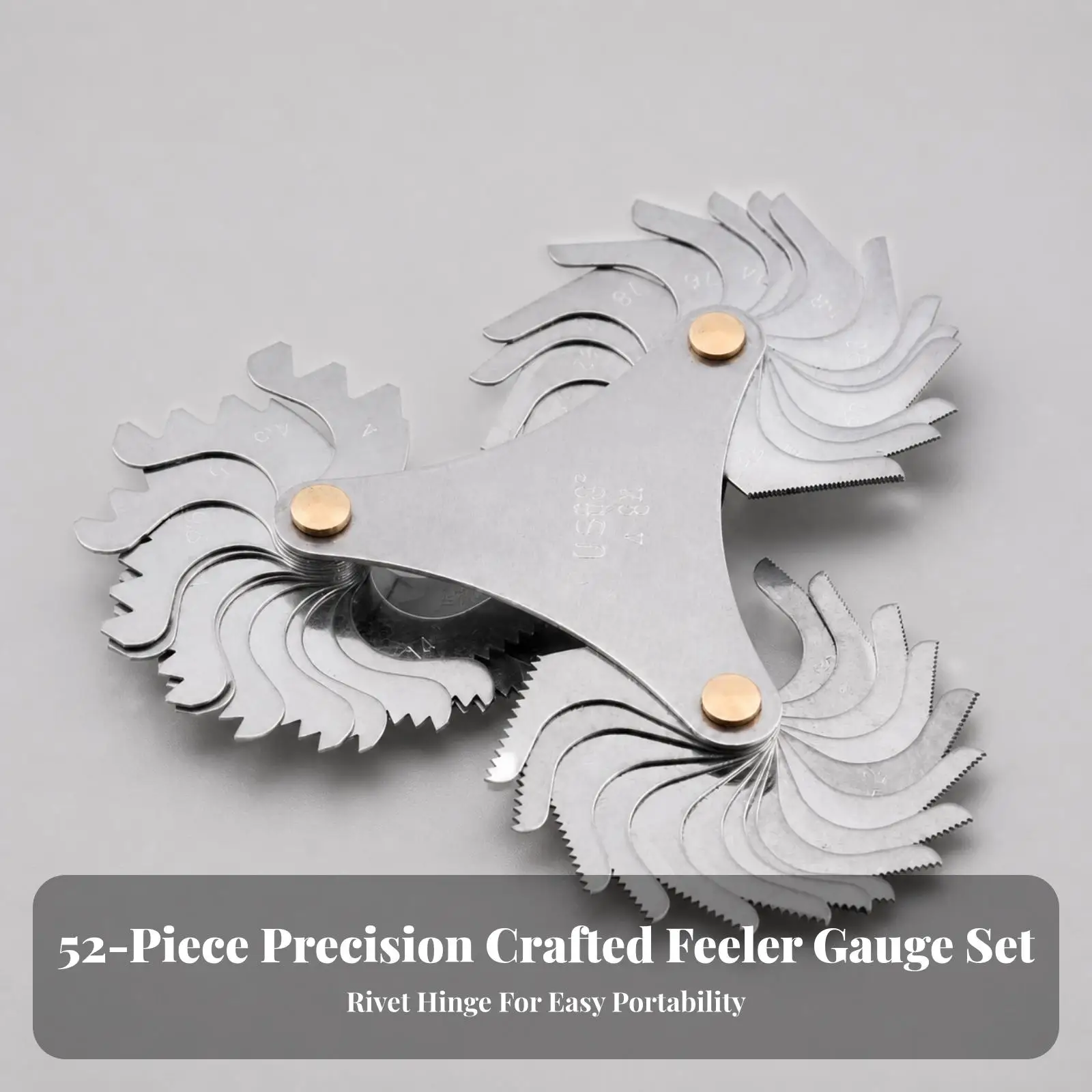Folding Thread Pitch Gauge Metal Caliper 51PCS Screw Thread Measuring Tool for Workshop Fast Thread Matching Work