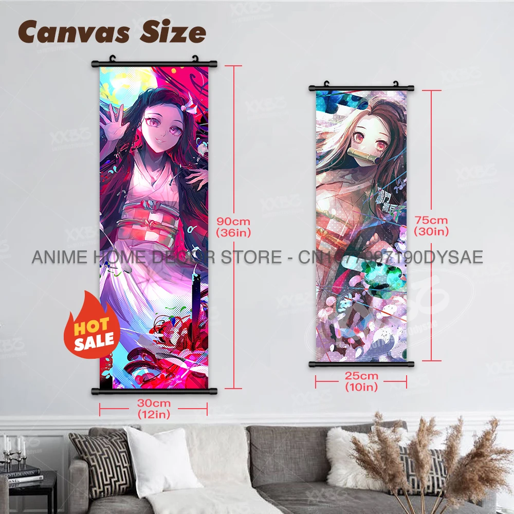 Demon Slayer Poster Kamado Tanjirou Scroll Picture Nezuko Hanging