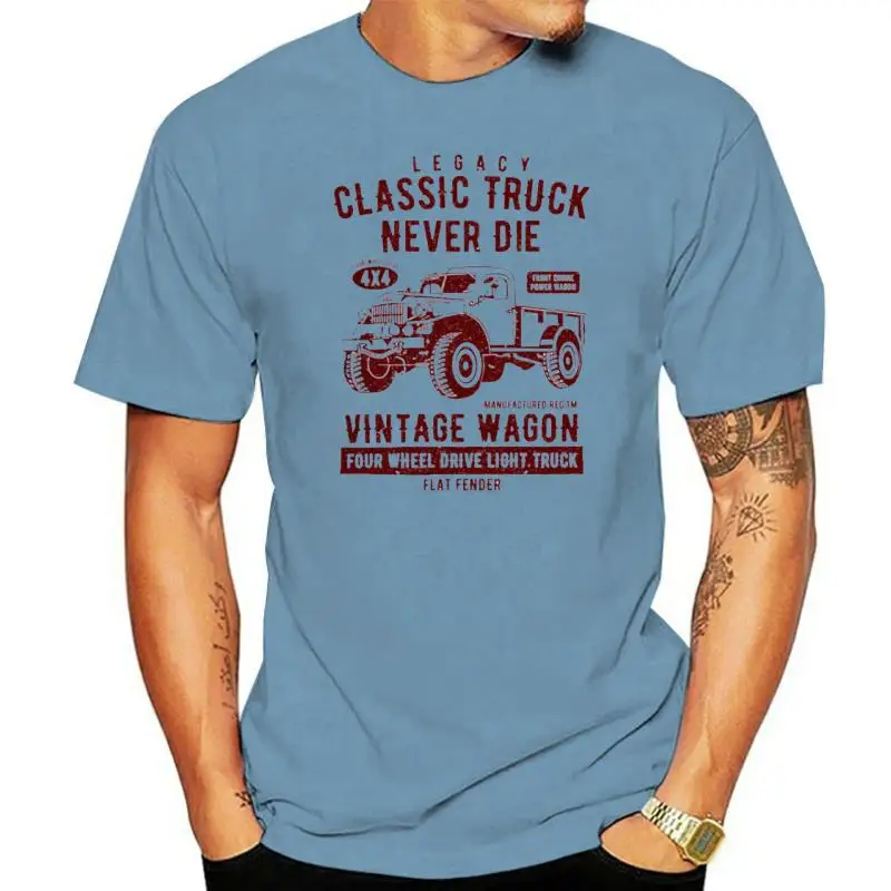 Classic Truck Never Die T-shirt Vintage Wagon Tee Gift For Dad Graphic Tee Gift For Him Organic Cotton men t shirt