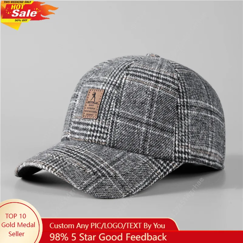 Warm Winter Baseball Cap with Ear Flaps for Men, Auturnn Thick Cap for Gifts