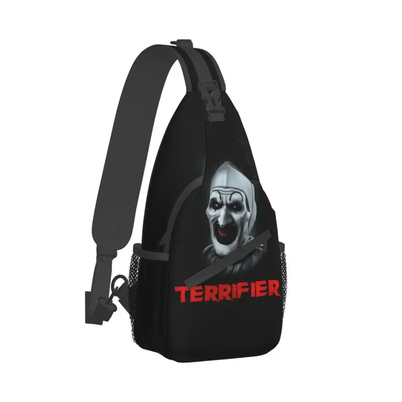 Mochila de ombro crossbody personalizada para homens, palhaço de terror, filme de Halloween, mochila de camping, ciclismo