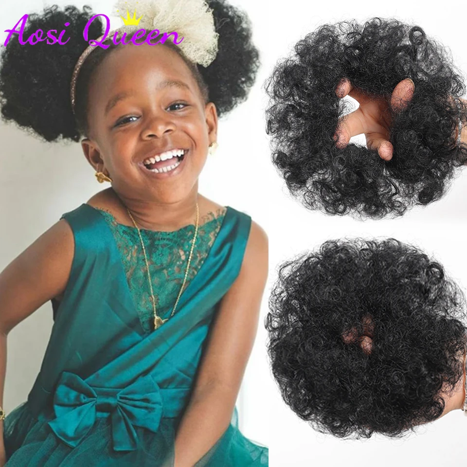 

Synthetic Afro Puff Drawstring Ponytail Kinky Curly Bun HairPiece African American Clip in Updo Extensions for Black Women