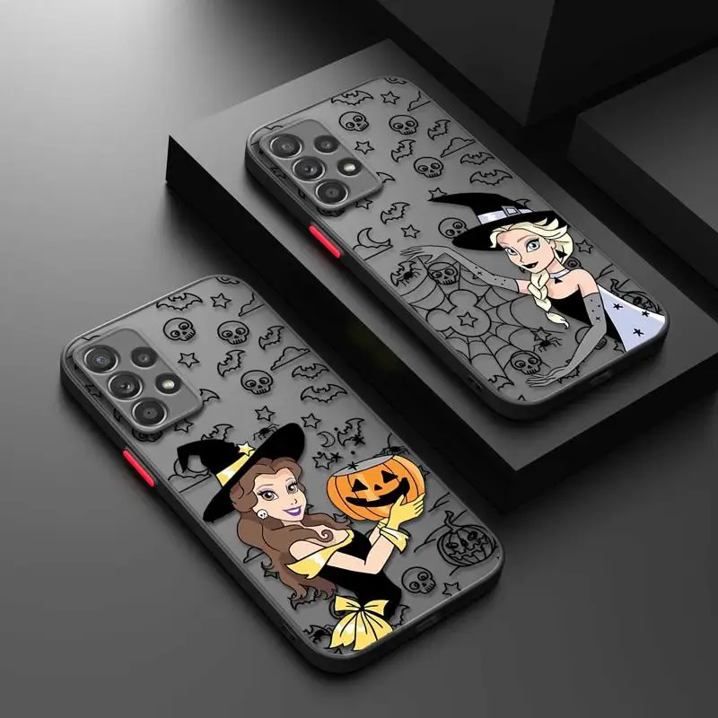 Disney Halloween Princess Belle Elsa Minnie Matte Case for Samsung Galaxy A55 A54 A52 A51 A50 A14 A12 A34 A33 A32 A71 A23 A05s