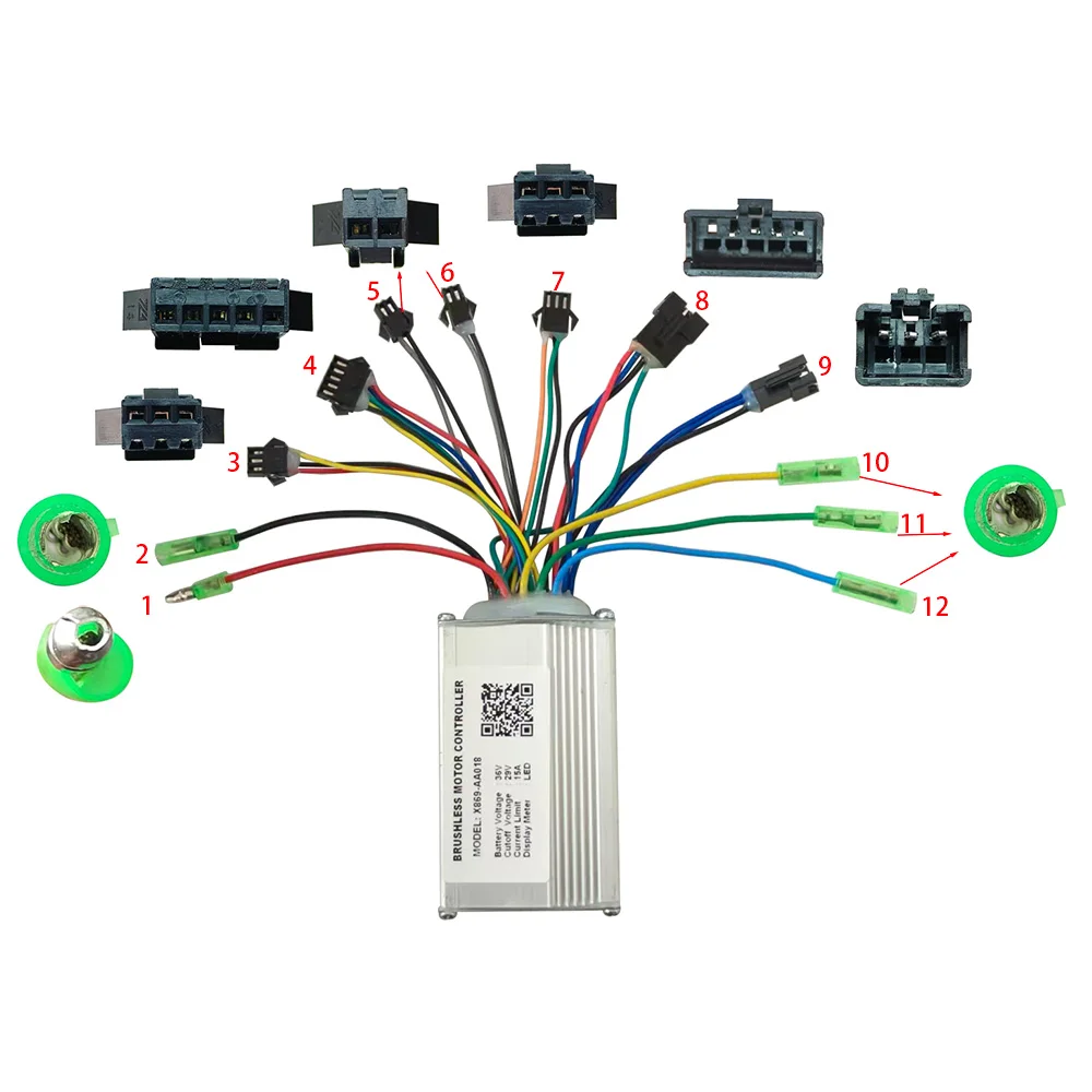 Ebike Brushless Motor Controller X869-AA018 36V 15A for LED
