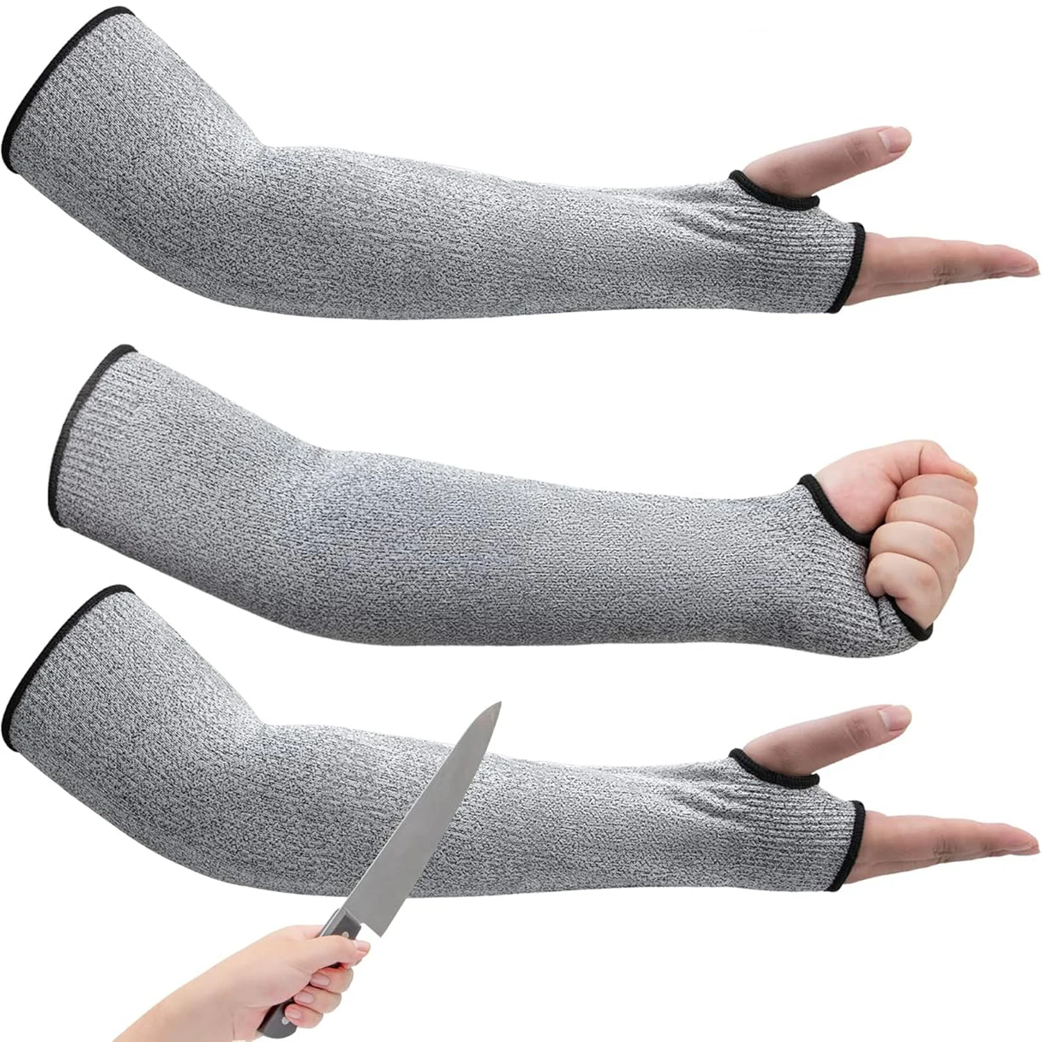 Level 5 Cut Resistant Garden Sleeves for Men & Women with Thumb Hole Protective Arm Guards for Thin Skin Cutting Protection
