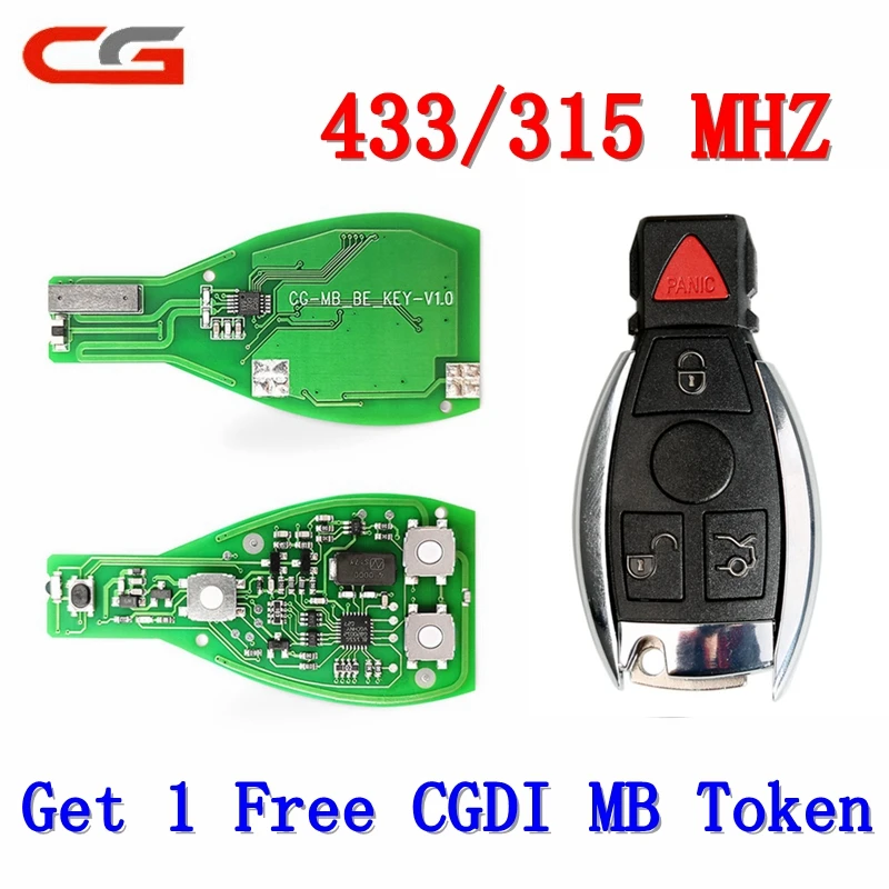 

CG MB BE KEY Support For Mercedes Till FBS3 315MHZ/433MHZ mart Key Shell 3/4 Button For CGDI MB PROG