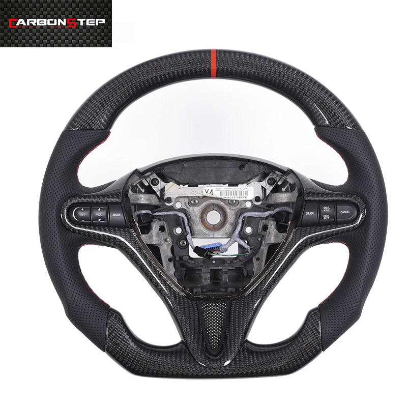 For Honda 10 Generation Civic Custom Alcantar Led Carbon Fiber LED Steering Wheel Racing Wheel Convertible