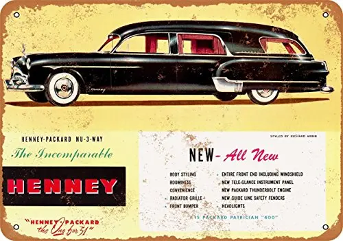 Wall-Color  Metal Sign - 1951 Henney-Packard Nu-3-Way Hearse - Vintage Look
