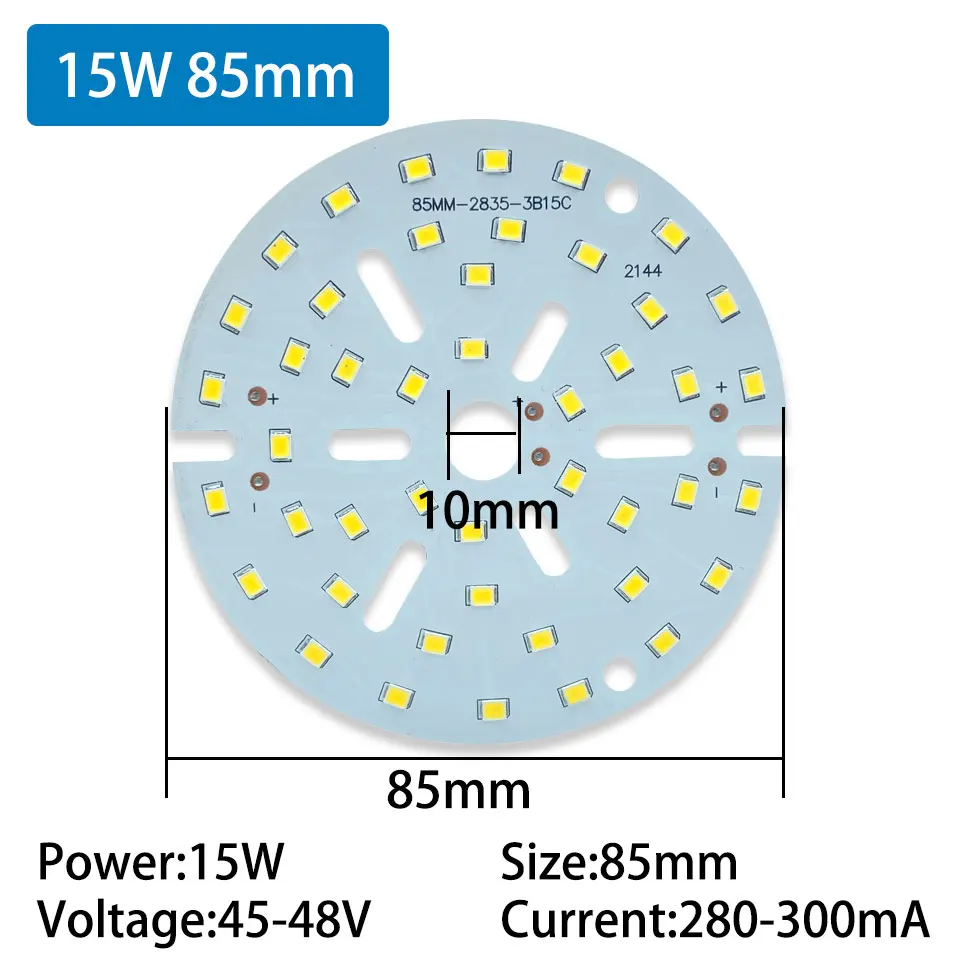 15W 18W Light Board LED Lamp Panel SMD5730/SMD2835 Ceiling PCB With LED 85mm 100mm With Plug Wire For LED Bulb LED Downlight