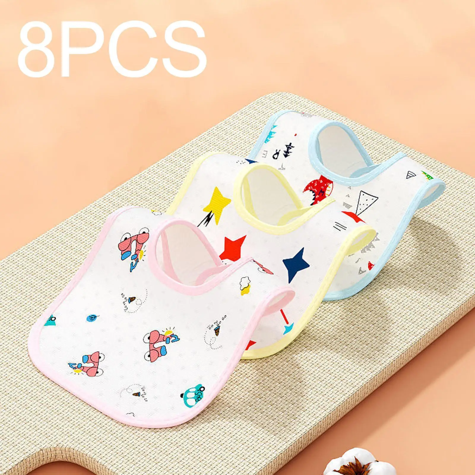 

8 хлопковых детских нагрудников, которые можно стирать в машине, мягкие, легко чистящиеся, дышащие банданы, нагрудники для слюней, нагрудники для кормления мальчиков и девочек