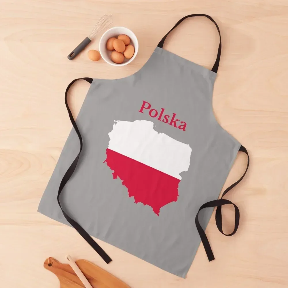 Poland Map Flag Design. Apron kitchen and home kitchen item Waterproof Cooking Apron