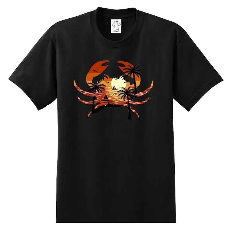 

Crab Beach Graphic Tee Men's Shirts Big and Tall Shirts Men's Big and Tall Graphic TShirt