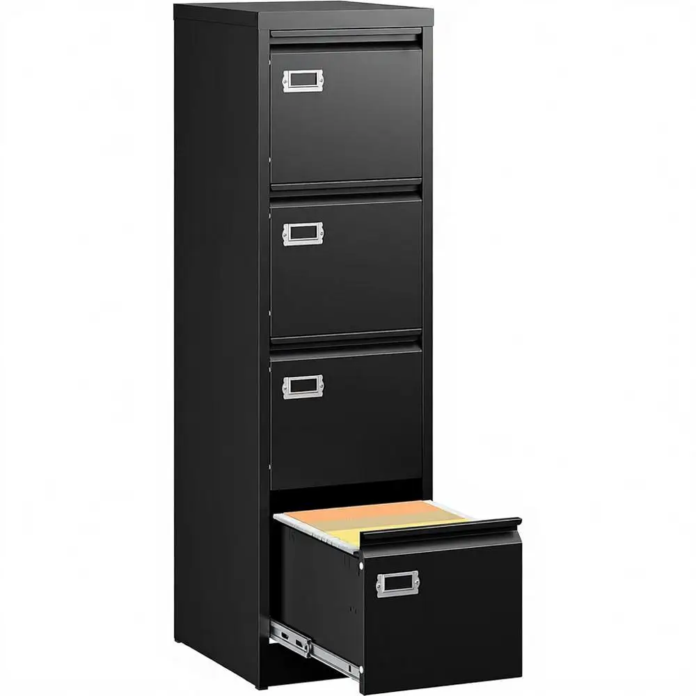 

Черный шкаф для документов с замком, цвета телячьей кожи, для дома или офиса, формат A4/Letter