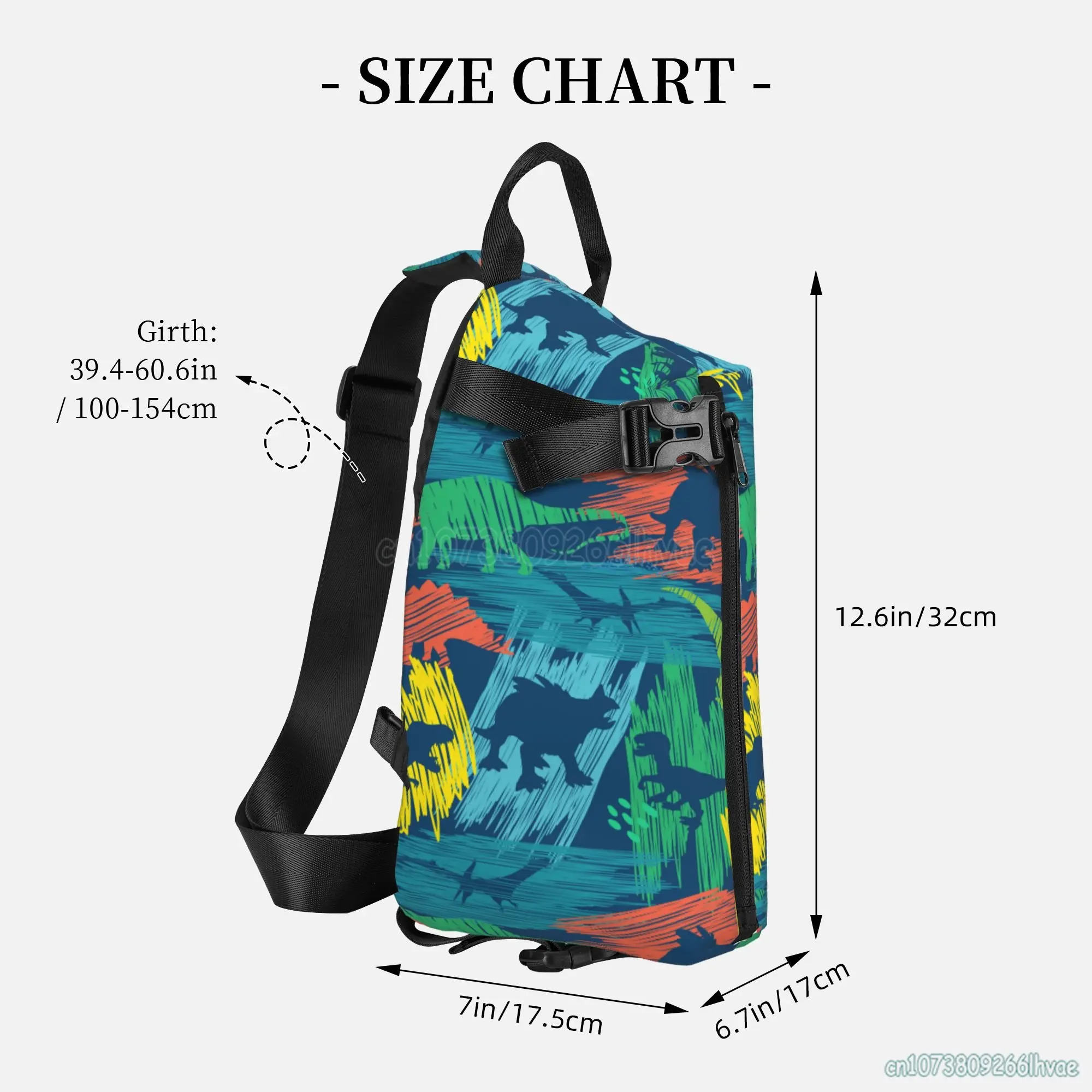 Cartoon Dinosaur Strap Chest Bags Merch Street Trendy for Men Dumpling Bag Crossbody Backpack Strap Belt Bags Fanny Pack