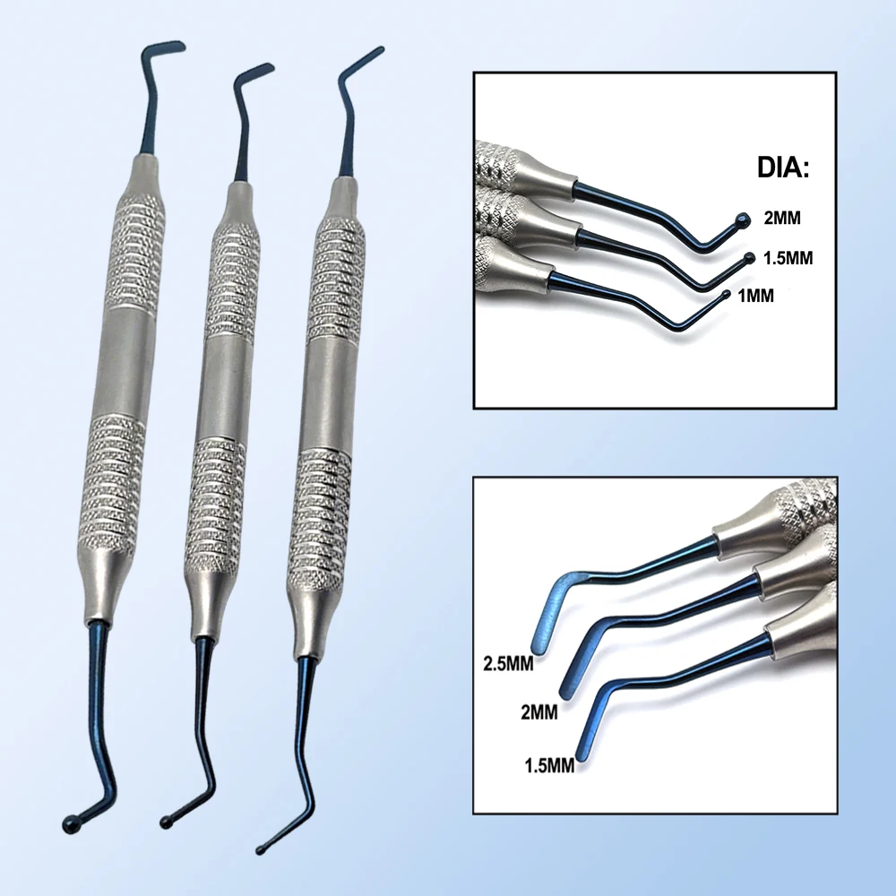 3 Piece Dental Composite Resin Filling Spatulas Set for Dentists – Restoration and Repair Instruments for Teeth Fillings
