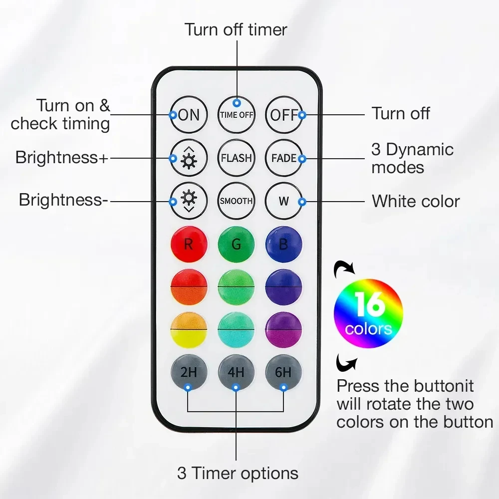 Submersible 13LEDs Lights Waterproof Underwater RGB with Remote Control Colour-Changing Light, Battery-Operated Flameless Lamps