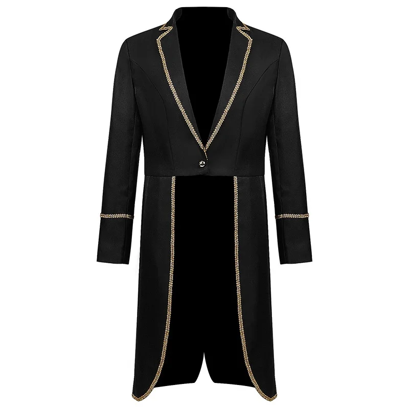 

Original 2025 loween Tailcoat Middle Length Punk Sle Medieval Costume Women's Ethnic Stage Clothing Chinese Production