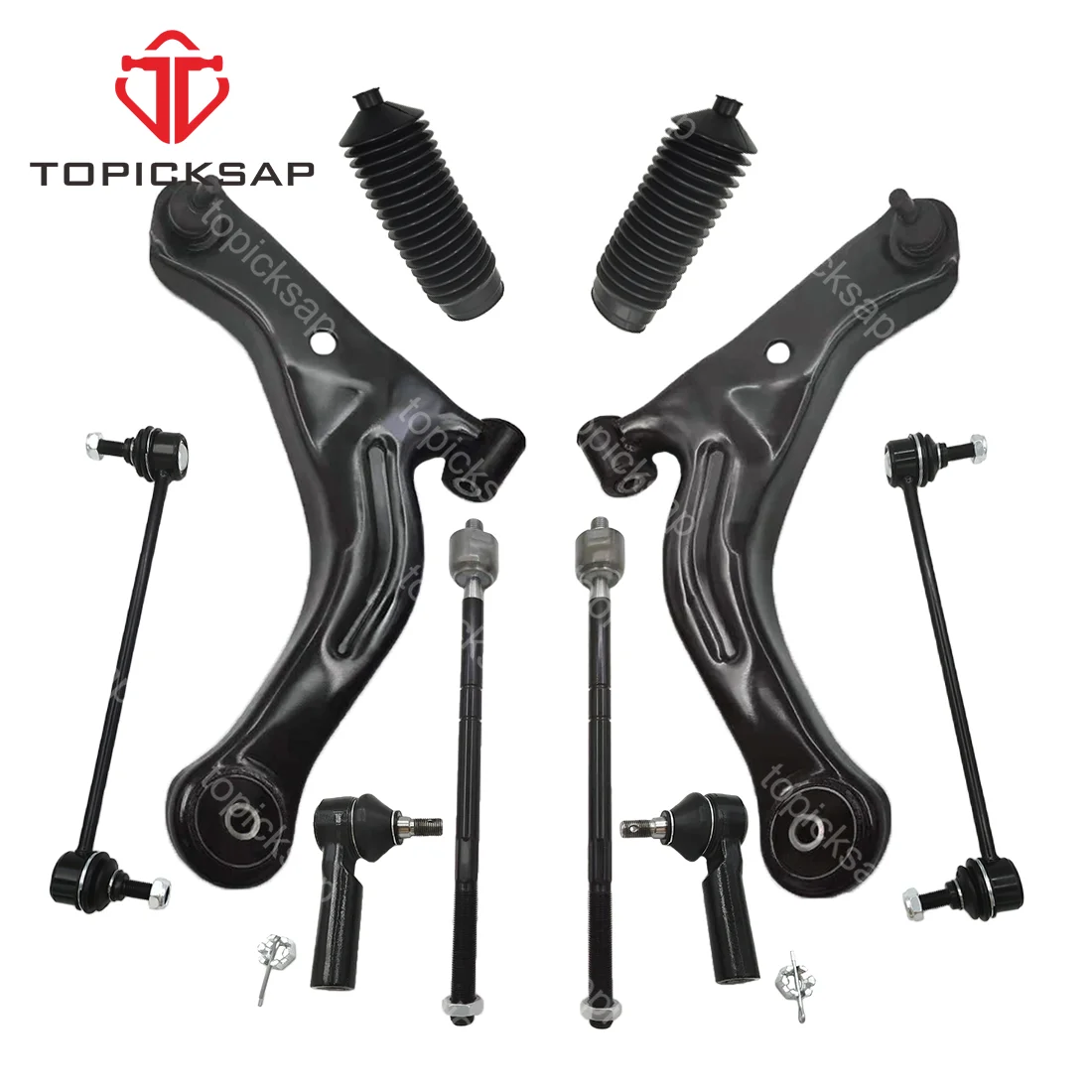 

TOPICKSAP 10pcs Front Lower Control Arm Ball Joint Tie Rod Kit for Ford Escape Mercury Mariner Mazda Tribute 2005 - 2008 2009